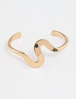 Gold Plated Brass Swirl Cuff Bracelet