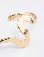 Gold Plated Brass Swirl Cuff Bracelet