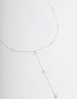 Silver Plated Diamante Lariat Y-Necklace