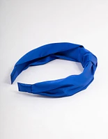 Blue Fabric Twist Knot Headband