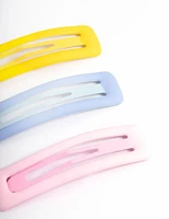 Coated Pastel Square Bubble Hair Clips Pack