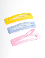 Coated Pastel Square Bubble Hair Clips Pack