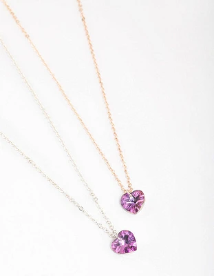 Mixed Metal Basic Heart Necklace Pack