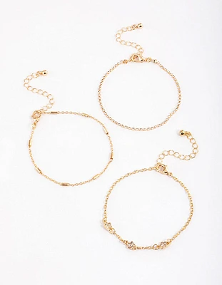 Gold Cupchain & Flower Bracelet Pack