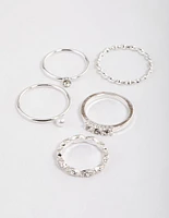 Silver Pearl & Stone Marquise Ring Pack