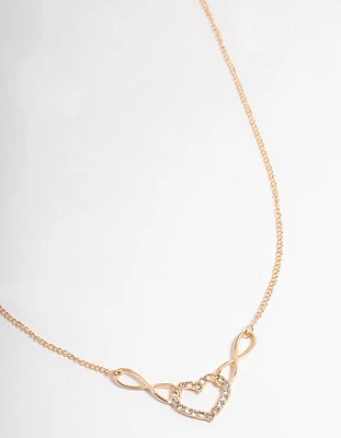 Gold Double Infinity Heart Necklace