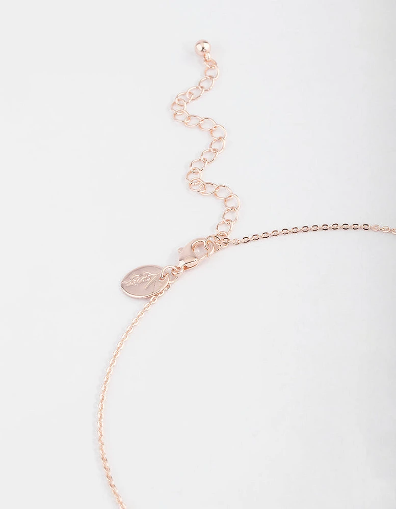 Rose Gold Diamante Open Circle Jewellery Set