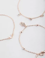 Rose Gold Diamante Fatima Bracelet Pack