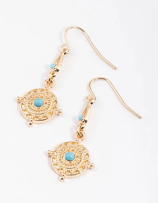 Gold Nautical Mini Drop Earrings