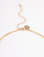 Gold Mixed Irregular Disc Necklace