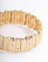 Gold Scrunch Texture Stretch Bracelet
