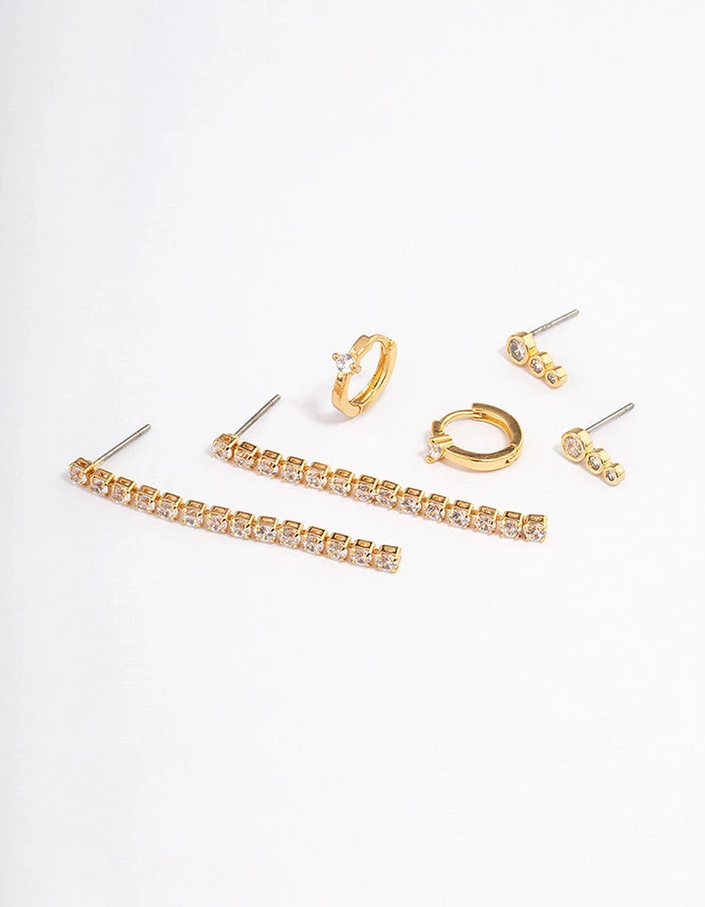 Gold Plated Cupchain Drop Earrings Pack