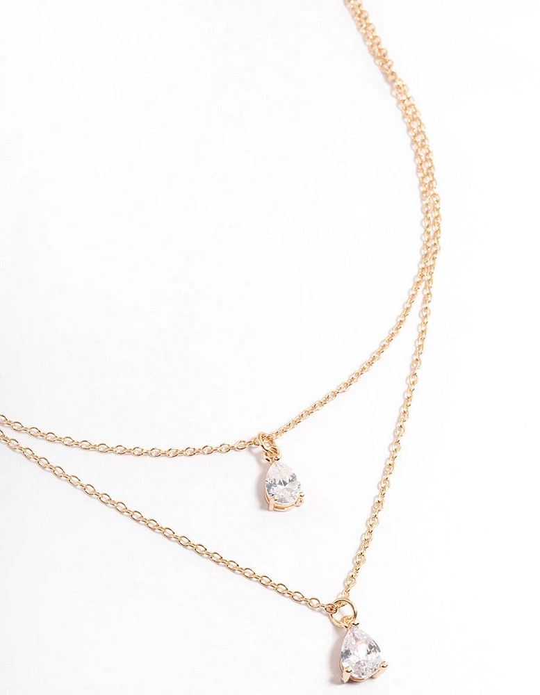 Gold Layered Dainty Diamante Necklace