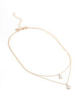 Gold Layered Dainty Diamante Necklace