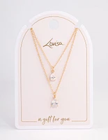Gold Layered Dainty Diamante Necklace