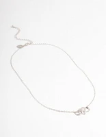 Rhodium Infinity Heart Diamante Necklace