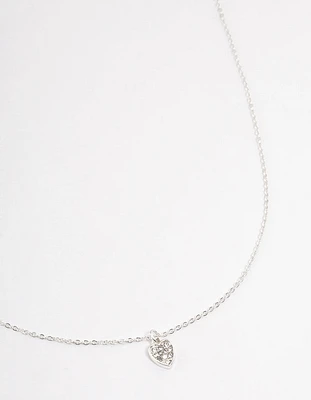 Silver Mini Bling Heart Necklace