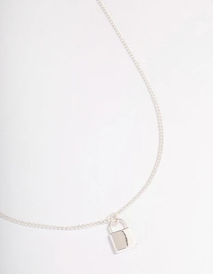 Silver Precious Lock Necklace