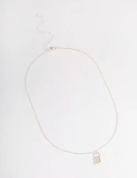 Silver Precious Lock Necklace