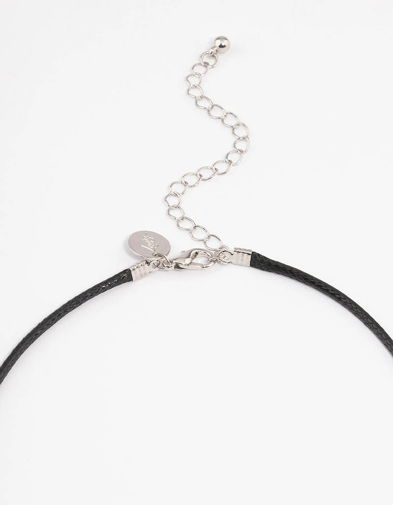 Silver Yin & Yang Cord Necklace