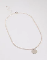 Silver Solid Disc Necklace