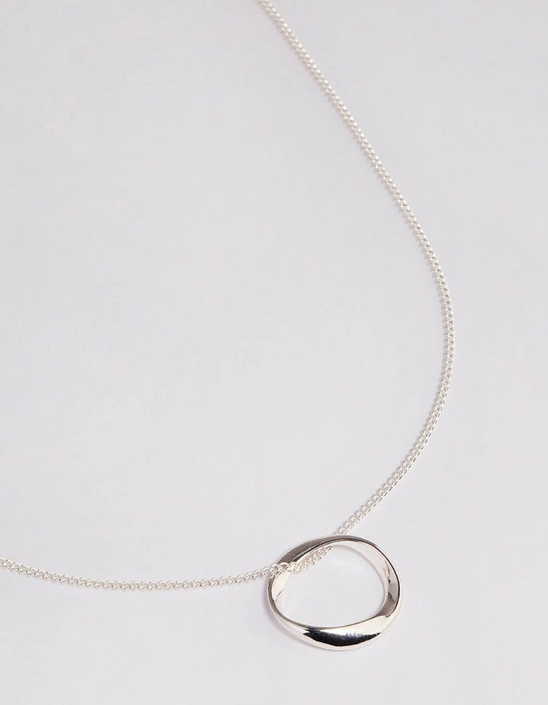 Silver Twisted Circle Necklace