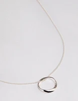 Silver Twisted Circle Necklace