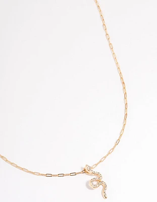 Gold Bling Snake Necklace
