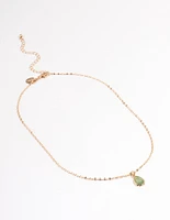 Gold Semi Precious Pear Necklace