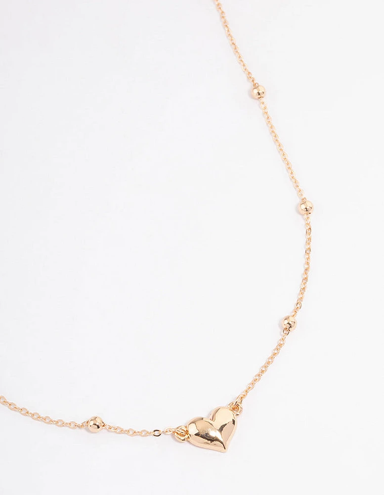 Gold Bold Heart Necklace