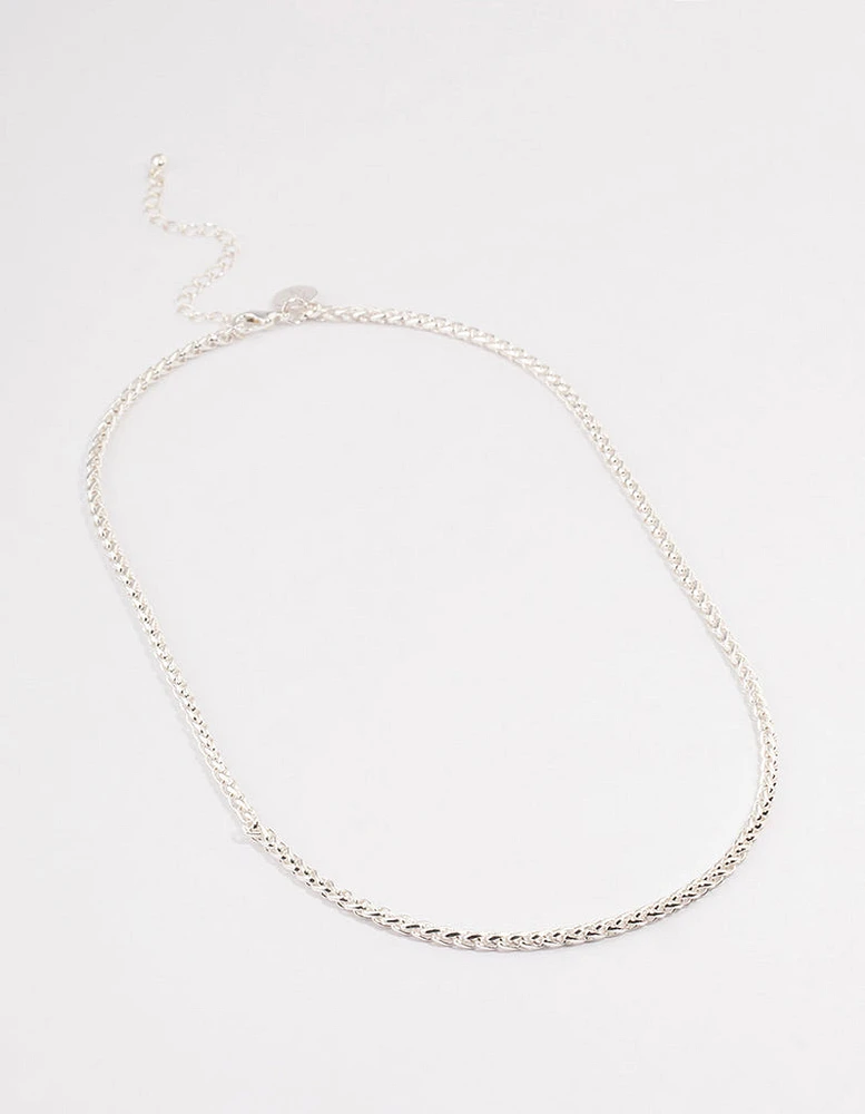 Silver Classic Wheat Chain Necklace