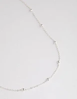 Silver Station Bead Chain Necklace