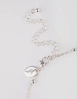 Silver Station Bead Chain Necklace