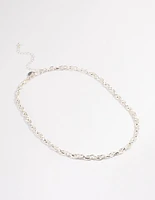 Silver Intertwined Chain Necklace