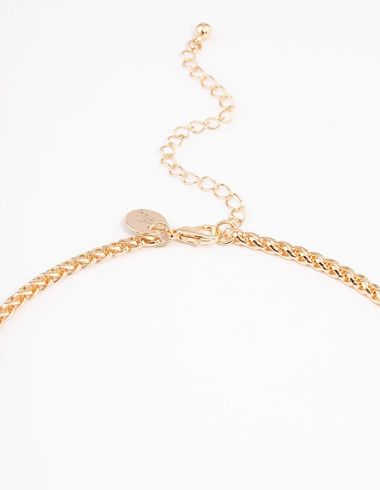 Gold Wheat Chain Necklace