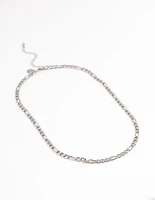 Rhodium Figaro Chain Necklace