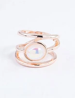 Rose Gold Iridescent Oval Ring