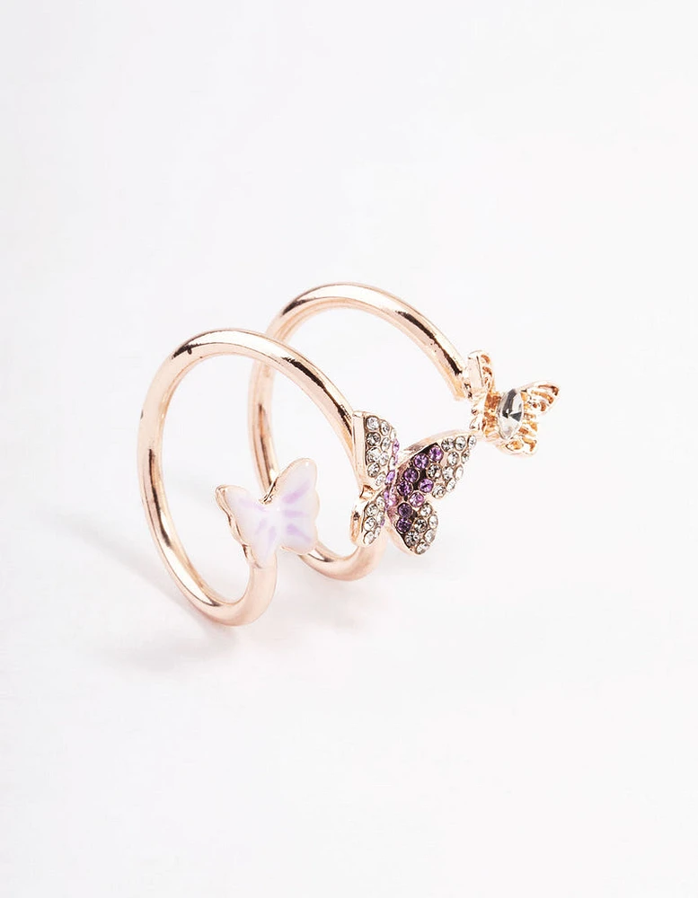 Rose Gold Butterfly Wrap Ring