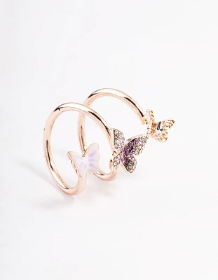 Rose Gold Butterfly Wrap Ring