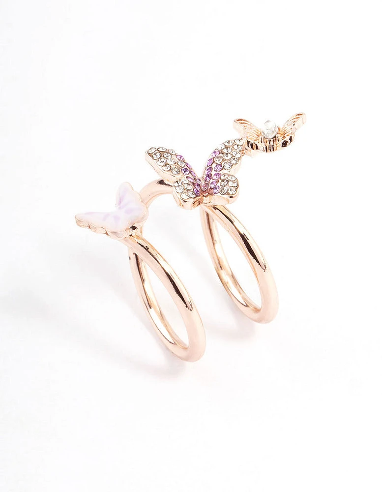 Rose Gold Butterfly Wrap Ring