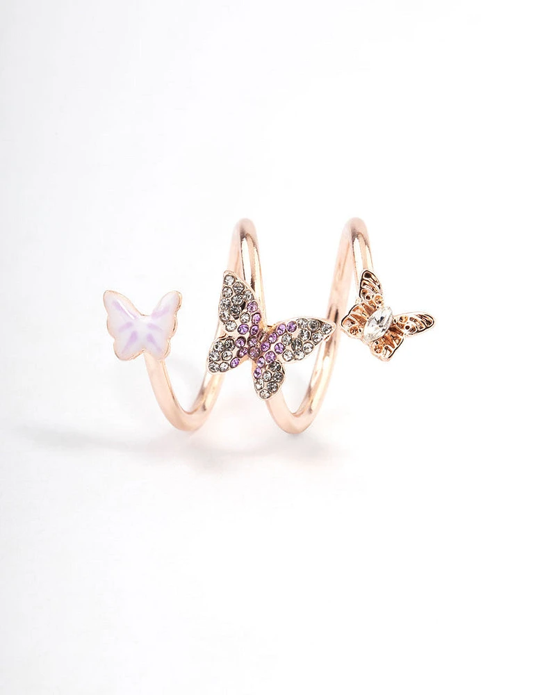 Rose Gold Butterfly Wrap Ring