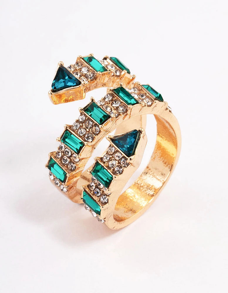 Gold Emerald Wrap Ring