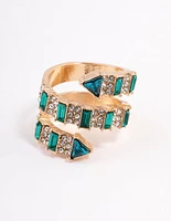 Gold Emerald Wrap Ring