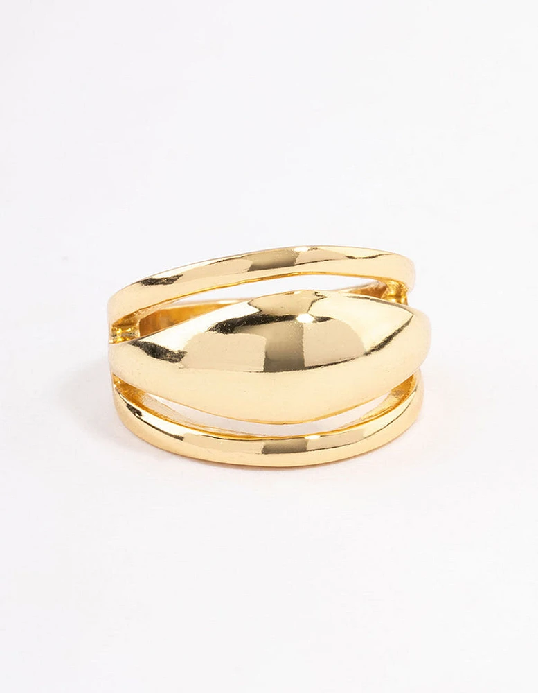 Gold Plated Domed Statement Ring