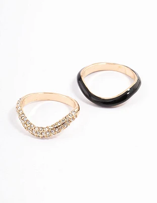 Black Stack Ring Set