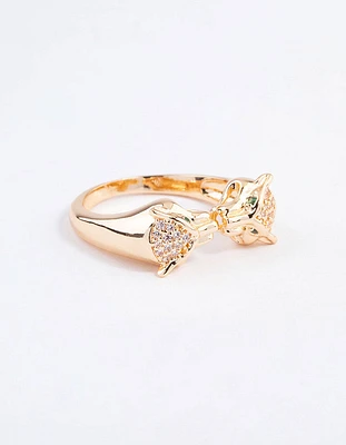 Gold Double Cheetah Ring