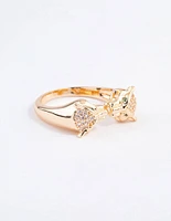 Gold Double Cheetah Ring