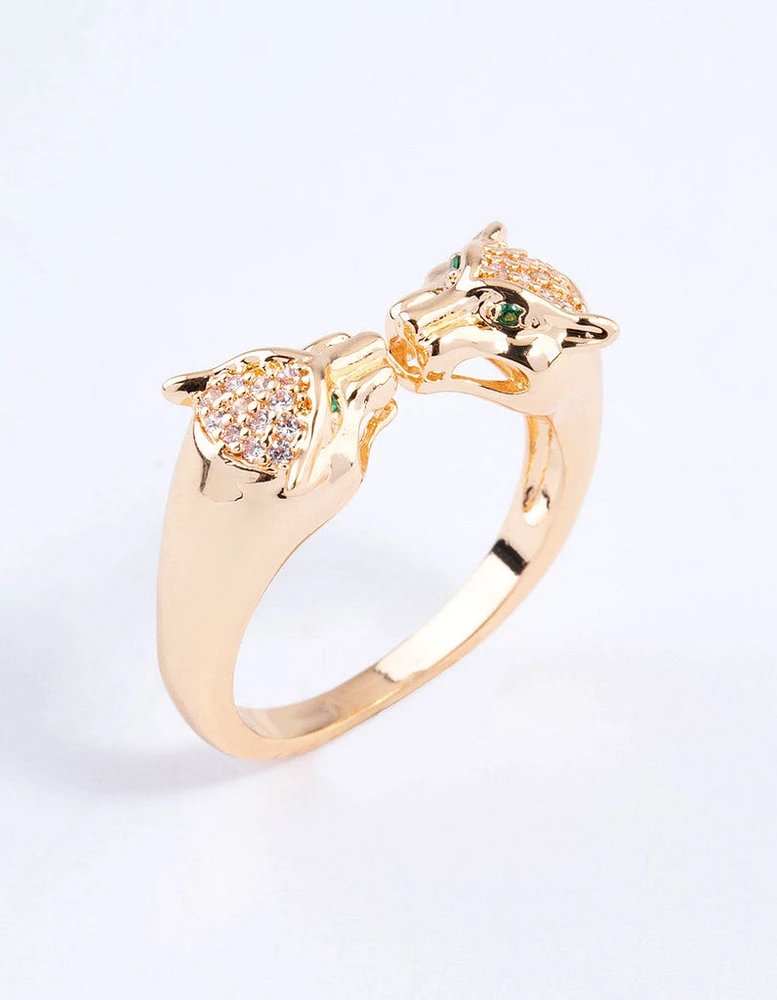 Gold Double Cheetah Ring