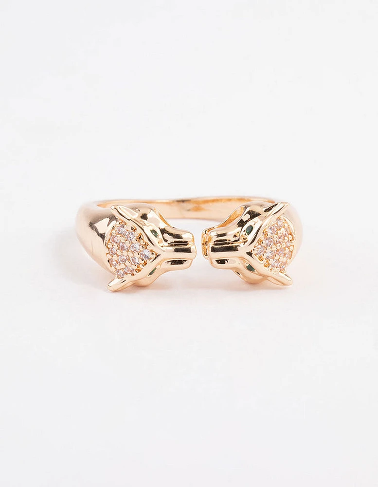 Gold Double Cheetah Ring