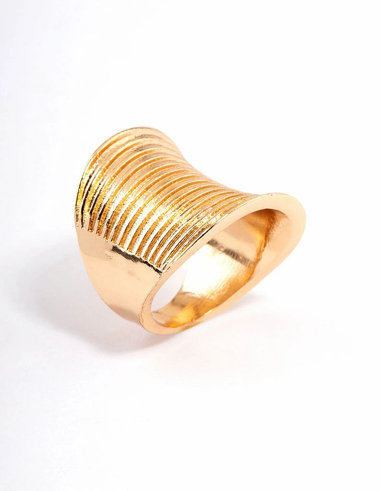 Gold Elongated Band Ring